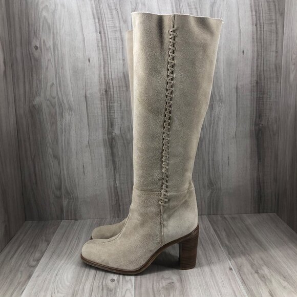 Nine West Boots Womens 7M Light Tan Pull On Knee High Boots - Picture 2 of 15